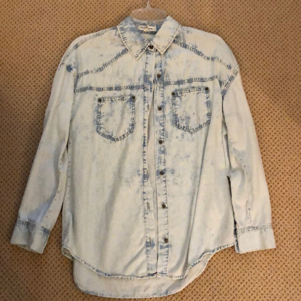 Oversized denim shirt